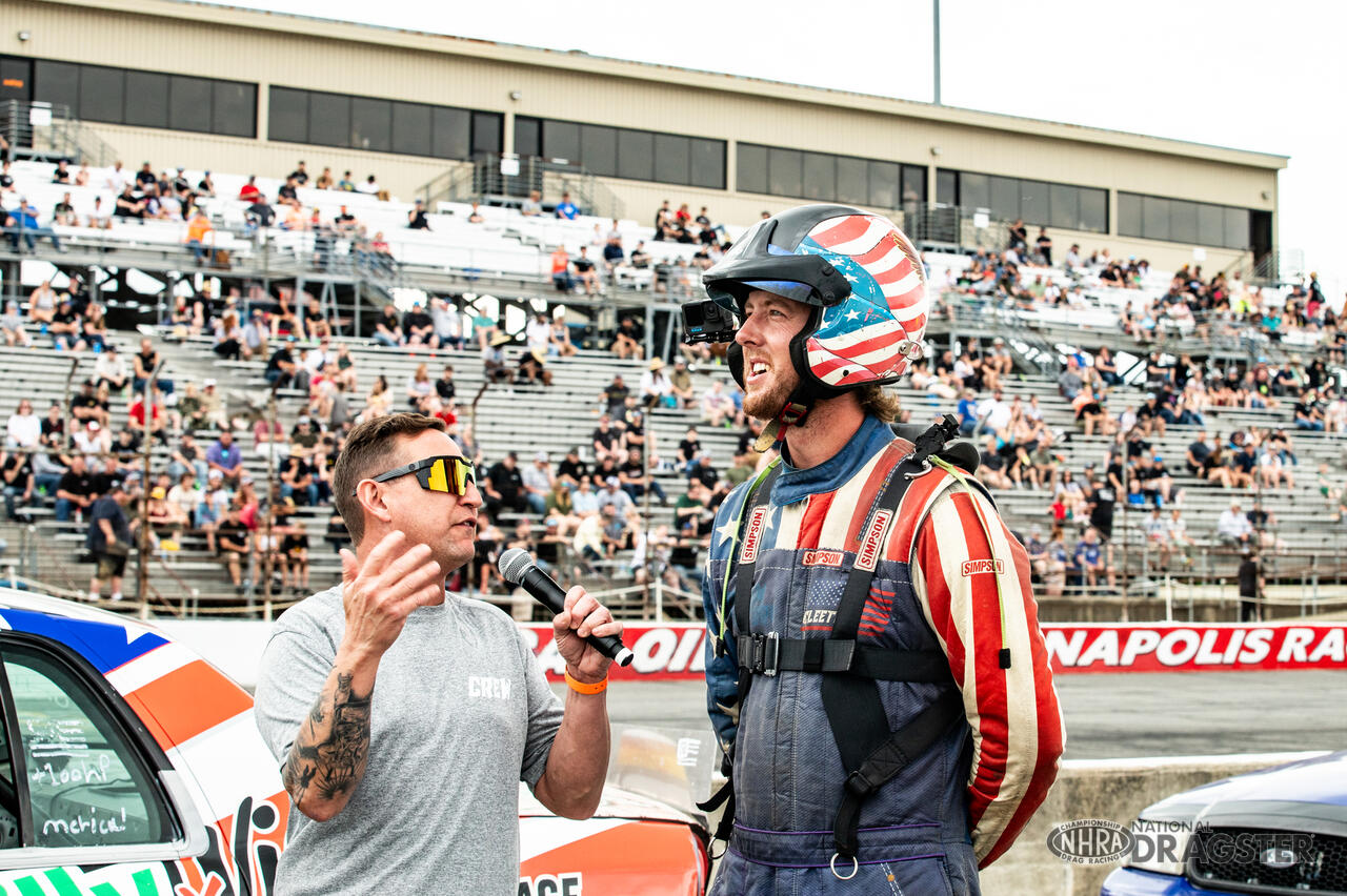 Stewart and Gordon shine during wild Cleetus & Cars event at Indy NHRA